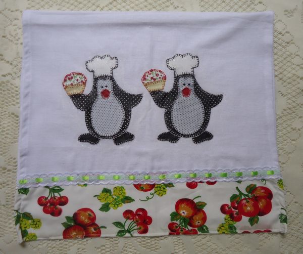 Pano de Copa pinguim em Patch Apliquée