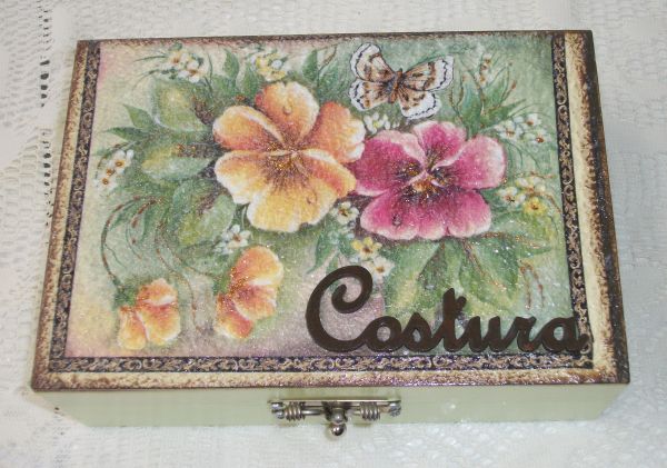 Caixa MDF Costura com Decoupage