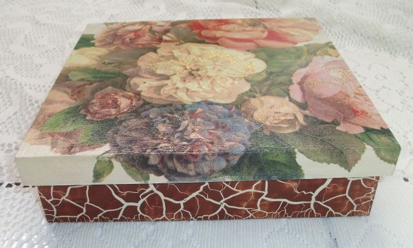 Caixa MDF Porta Treco com Decoupage