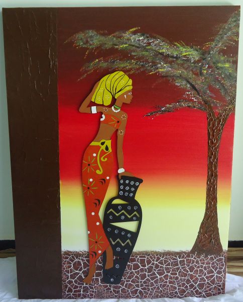 Tela em Decoupage em madeira